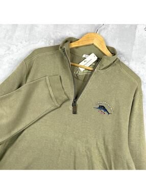 Tommy Bahama Relax Aruba Zip Pullover Quarter Zip Sweatshirts Sea Clay MenXL NWT